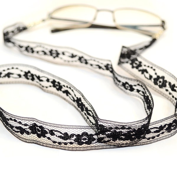 Black Eyeglasses Lanyards, Black Lace Lanyard, Fabric Lanyard, Eyeglasses Lanyards, Eyeglasses Holders