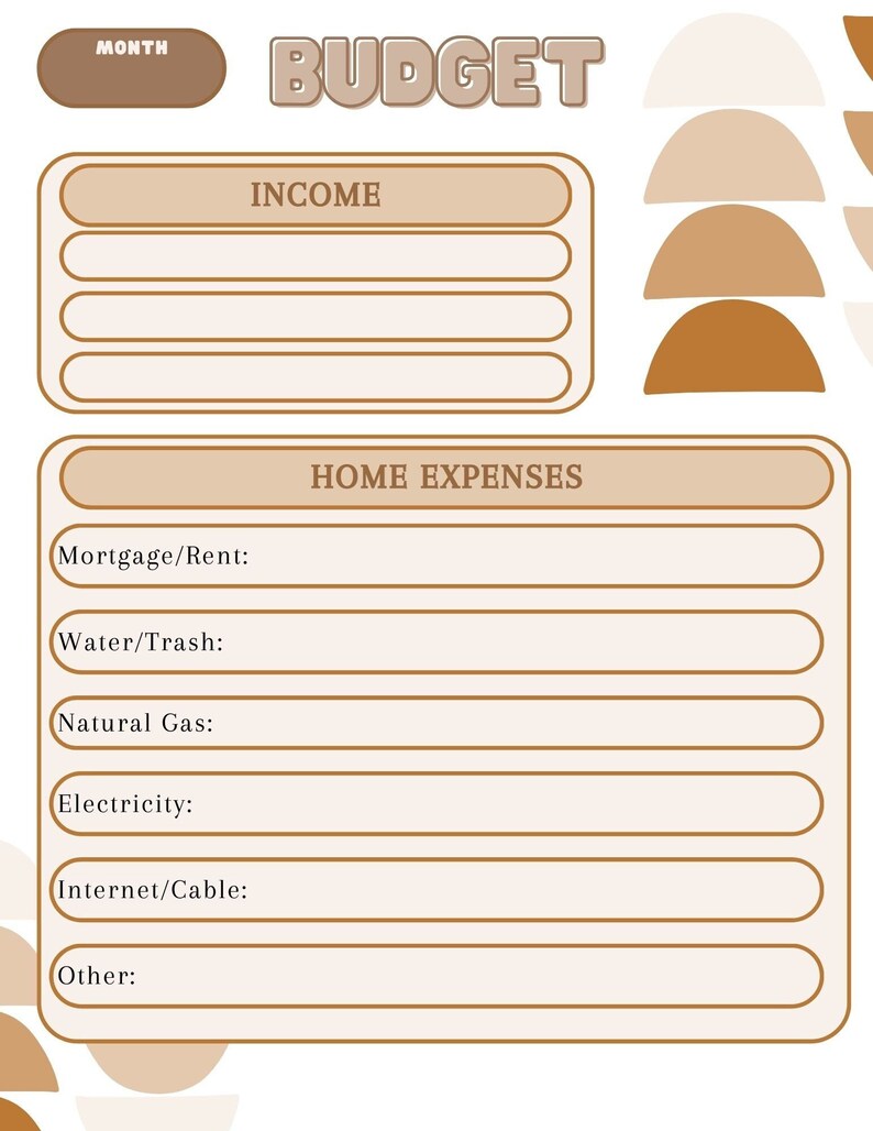 Budget Template - Boho - Etsy