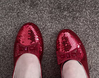 Replica hand sewn ruby slippers