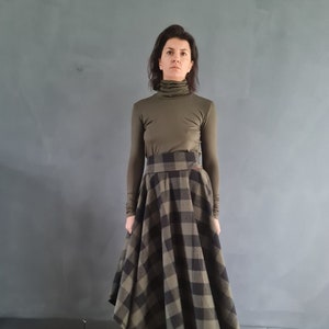 Tartan Skirt, Long Plaid Skirt, Long Asymmetric Skirt, Christmas Skirt, Long Skirt, Long Tartan Skirt, Long Winter Skirt, Maxi Skirt, Skirt