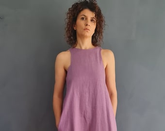 Lavender Linen Dress, Lavender Maxi Dress, Maxi Linen Dress, Sleeveless Linen Dress, Festival Linen Dress, Purple Linen Dress, Linen Dress