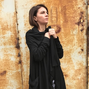 Elegant black cardigan hot sale
