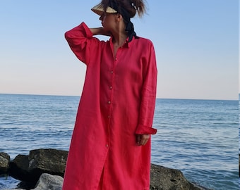 Long Linen Shirt, Oversized Linen Shirt, Linen Kaftan Shirt, Linen Women Kaftan, Oversized Linen Kaftan, Linen Kaftan Tunic,  Linen Kaftan,