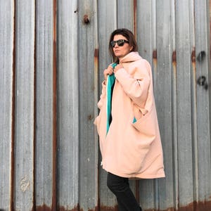 Winter Coat, Plus Size Coat, Pink Coat, Wool Coat, Loose Fit Coat, Avant Garde Clothing, Minimalist Fashion, Oversized Coat,Extravagant Coat image 1