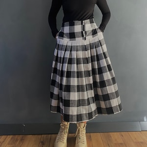 Midi Tartan Skirt, High Waist Skirt, Tartan Skirt, Christmas Skirt, Christmas Tartan Skirt, Midi Plaid Skirt, Tartan Plaid Skirt, Tartan