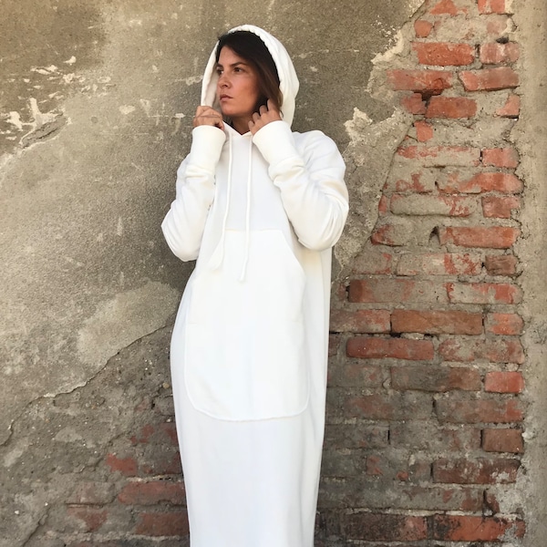 Maxi Sweatshirt Dress, Hooded Sweatshirt Dress, Long Sweatshirt Dress, Loose Sweatshirt, Hoodie Dress, Plus Size Sweatshirt Dress