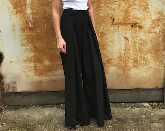 Womens Linen Pants, Wide Leg Linen Pants, Palazzo Linen Pants, High Waist Palazzo Pants, Summer Pants, Womens Black Trousers, Linen Pants