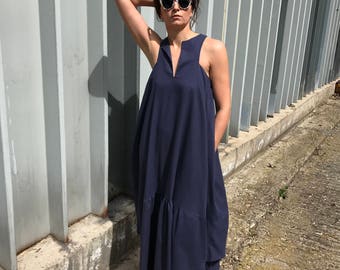 Linen Maxi Dress, Long Linen Dress, Blue Linen Dress, Linen Kaftan Dress, Summer Maxi Dress, Women Maxi Dress, Designer Dress, Linen Dress