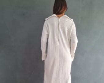 Long White Knit Dress, Long Knit Maxi Dress, White Knit Maxi Dress, White Maxi Dress, Knit Maxi Dress, Women Maxi Dress, Maxi Dress, White