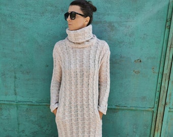 long white knit dress