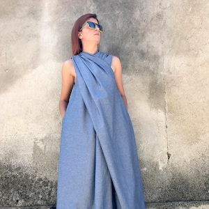 Japanese Clothing, Women Jumpsuit, Denim Jumpsuit, Women Kaftan Dress, Summer Jumpsuit, Maxi Jumpsuit, Extravagant Jumpsuit, Cotton Jumpsuit zdjęcie 1