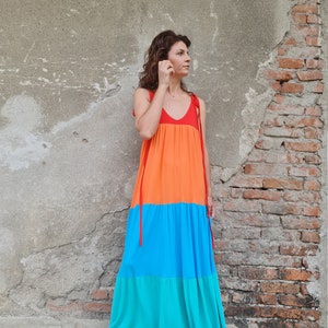 Colorful Summer Dress, String Maxi Dress, Long String Dress, Sleeveless Summer Dress, Woman Summer Dress, Long Summer Dress, Beach Dress, image 1