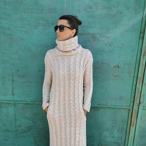 Cable knit maxi dress top