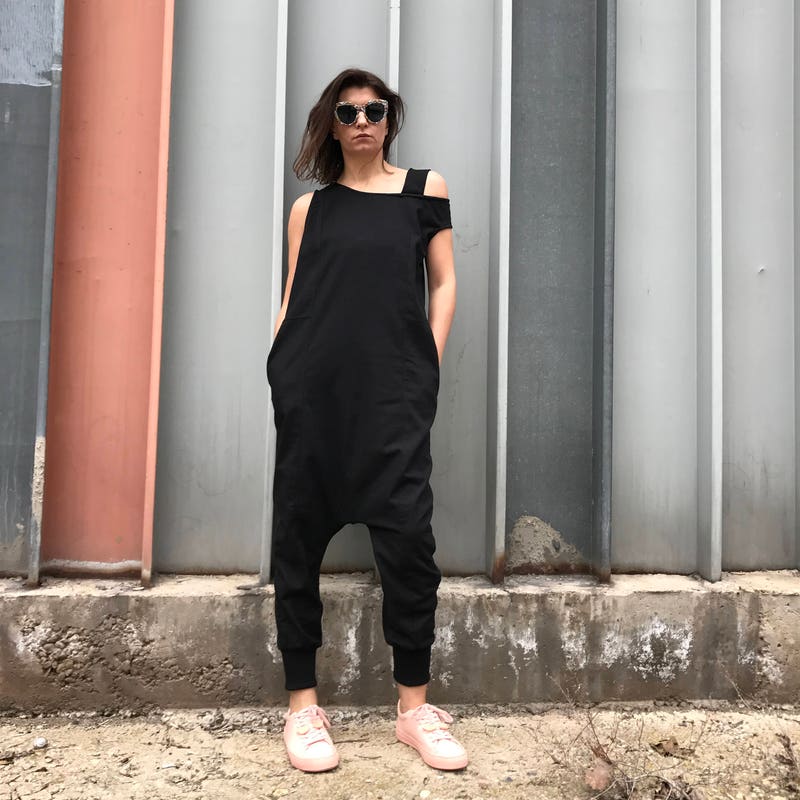 Women Summer Pattern Sleeveless Harem Jumpsuit