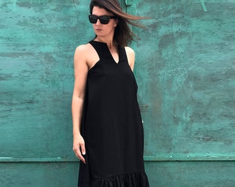 Black Maxi Linen Dress,Maxi Linen Dress, Black Linen Dress, Long Linen Dress, Women Linen Dress, Plus Size Linen Dress, Maternity Dress