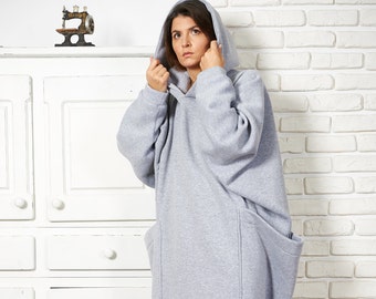 Maxi Sweatshirt Dress, Hooded Sweatshirt Dress, Women Maxi Dress, Maxi Sweater Dress, Maxi Dress, Hooded Sweatshirt, Long Sweatshirt Dress