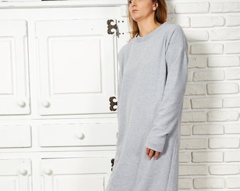 Kaftan Maxi Dress, Oversized Sweater Dress, Cotton Dress, Spring Clothing, Womens Sweater Dress, Long Sleeve Dress, Casual Dress, Day Dress