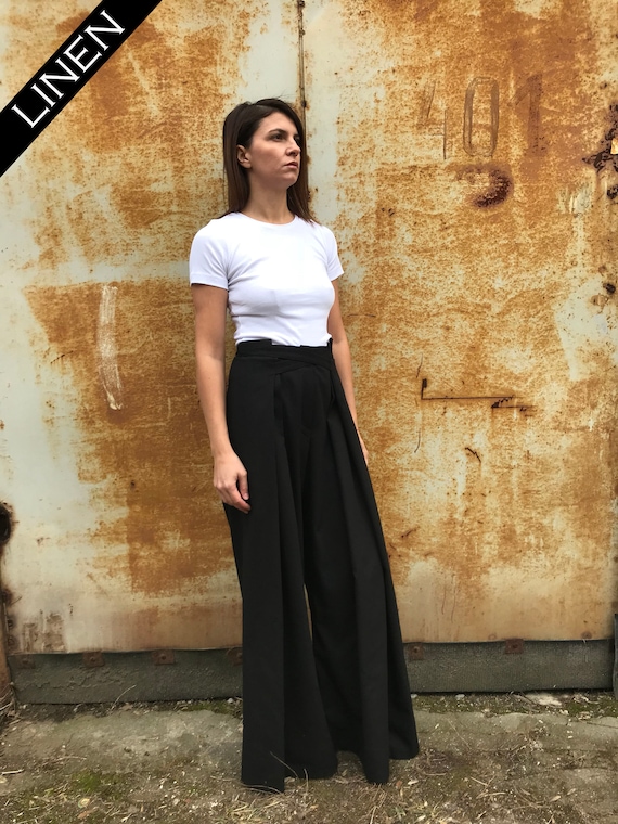 Buy Women's Black Linen Trousers Online