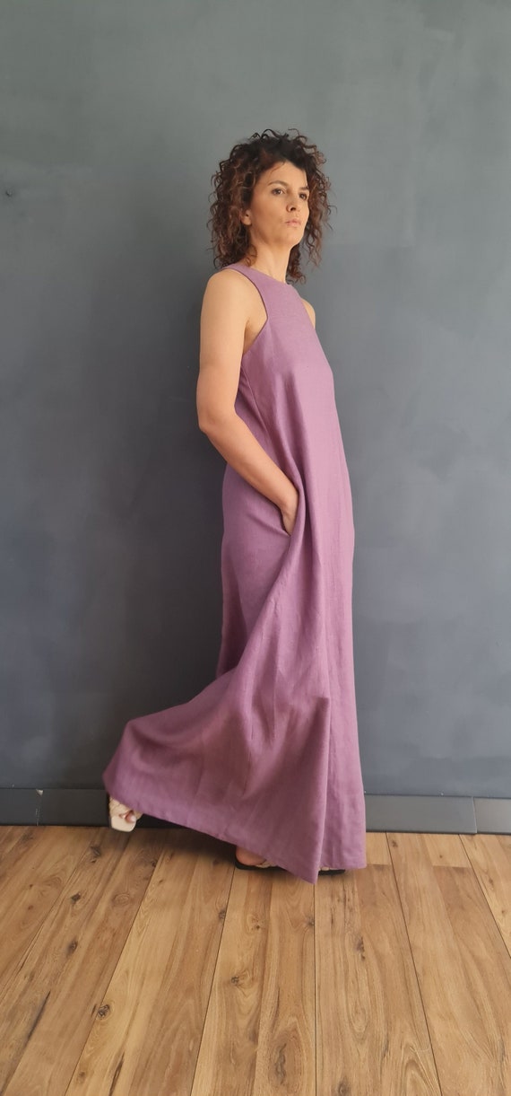 db DressBlack ダークパープル ロングドレス パープルピンクのオール花