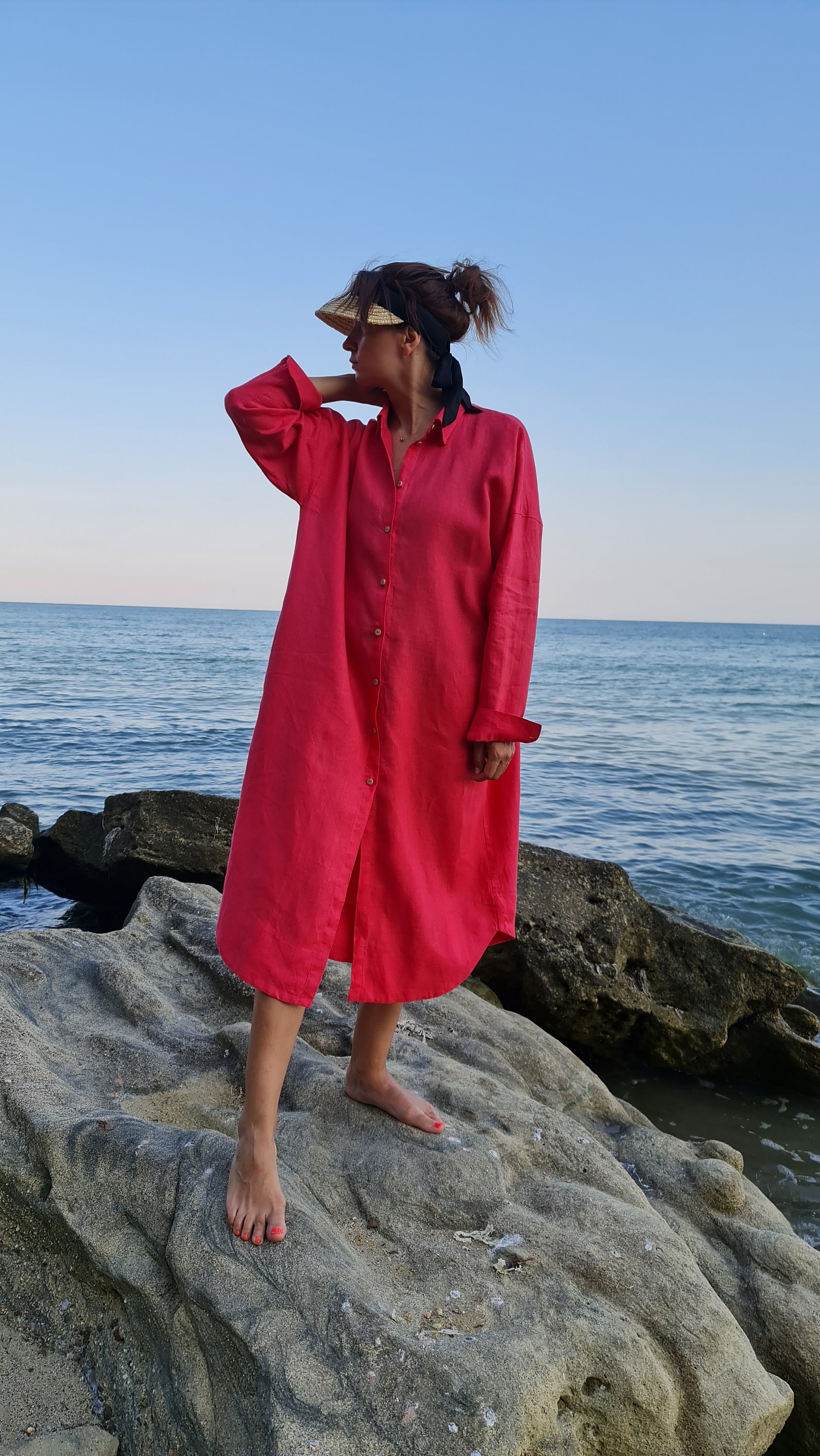 Linen Shirt Dress White, Long Linen Shirt Dress, Maxi White Linen Shirt Dress White, Long Linen Shirt Dress, Maxi White