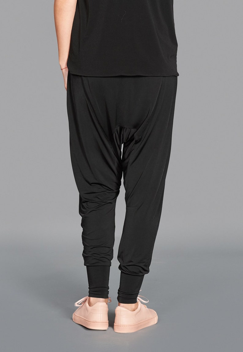 Black Handloom Cotton Drop Crotch Bani Unisex  Pants main image 1
