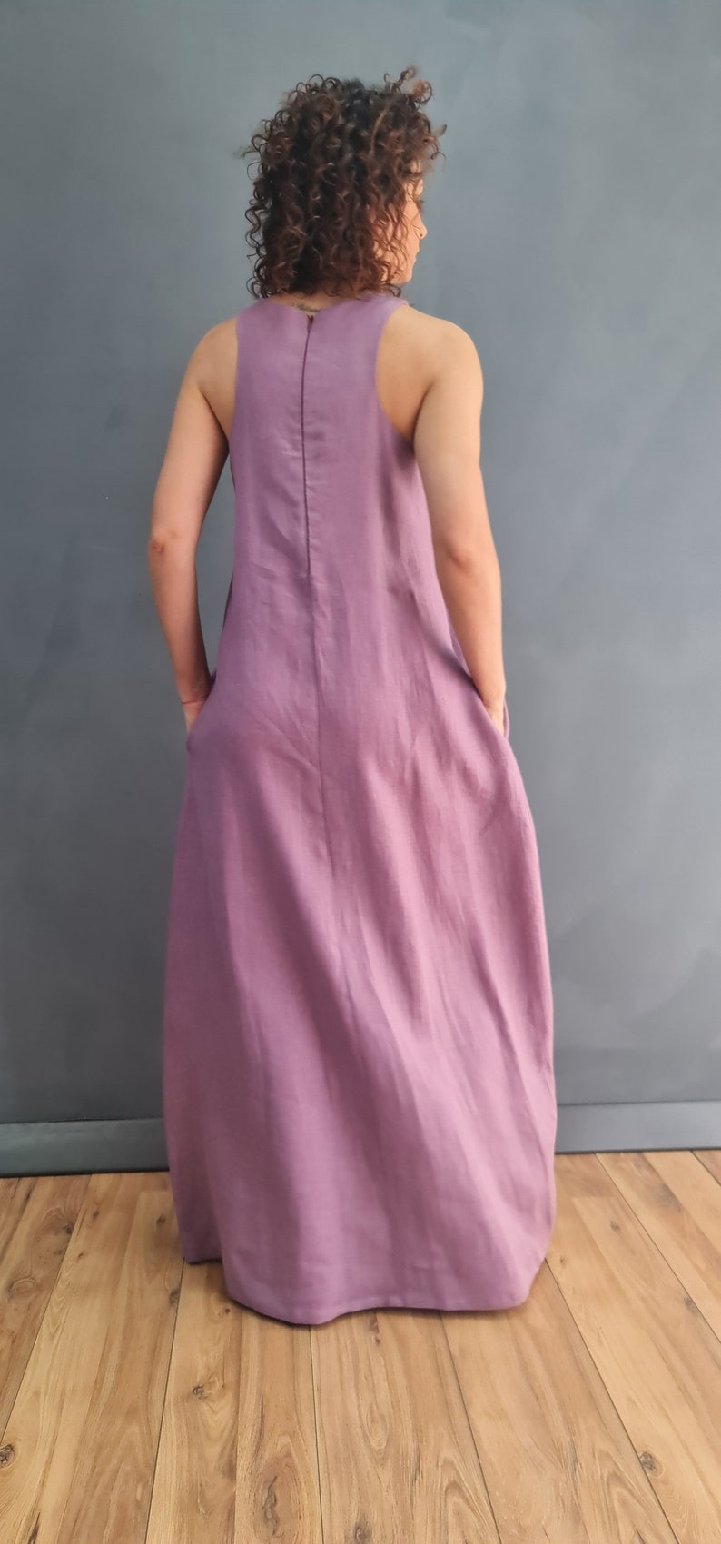 Lavender Linen Dress Lavender Maxi Dress Maxi Linen Dress - Etsy