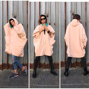 Manteau dhiver, manteau taille plus, manteau rose, manteau de laine, manteau ample, vêtements davant-garde, mode minimaliste, manteau surdimensionné, manteau extravagant image 7