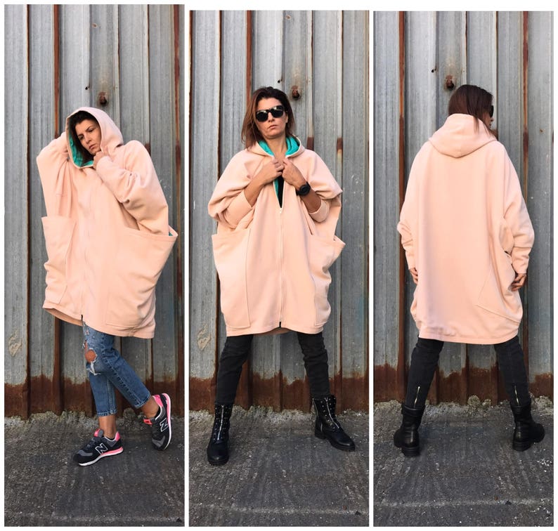 Winter Coat Plus Size Coat Pink Coat Wool Coat Loose Fit Etsy