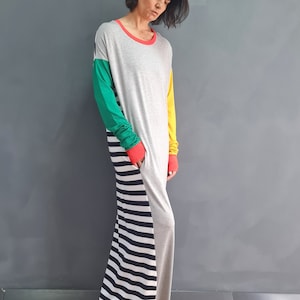 Long Sleeves Maxi Dress, Loose Maxi Dress, Colorful Maxi Dress, Long Maxi Dress, Sweater Maxi Dress, Maxi Kaftan Dress, Long Loose Dress 画像 7