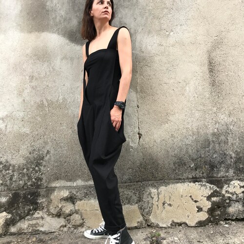 Women Jumpsuit, Linen Overall, Linen Romper, Drop Crotch Pants, Women Overall, Casual Jumpsuit, Gothic Clothing, Plus Size Jumpsuit shops