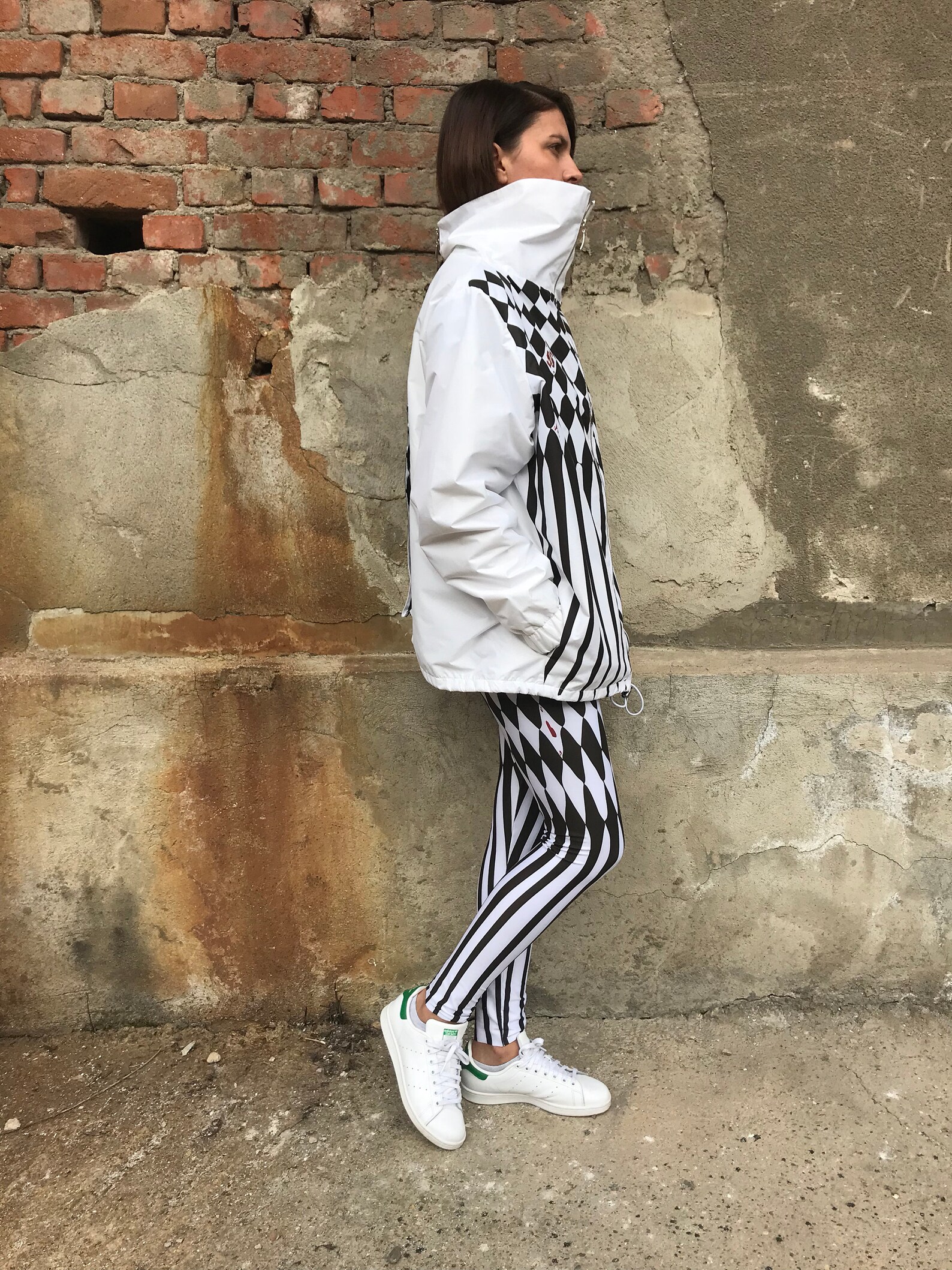 Designer Print Jacket, Black and White Jacket, Wearable Art, Womens Art ...