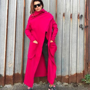 Womens Wool Cardigan, Wrap Coat, Maxi Cardigan, Loose Cardigan, Plus Size Coat, Minimalist Coat, Elegant Coat, Hooded Coat, Long Cardigan image 2