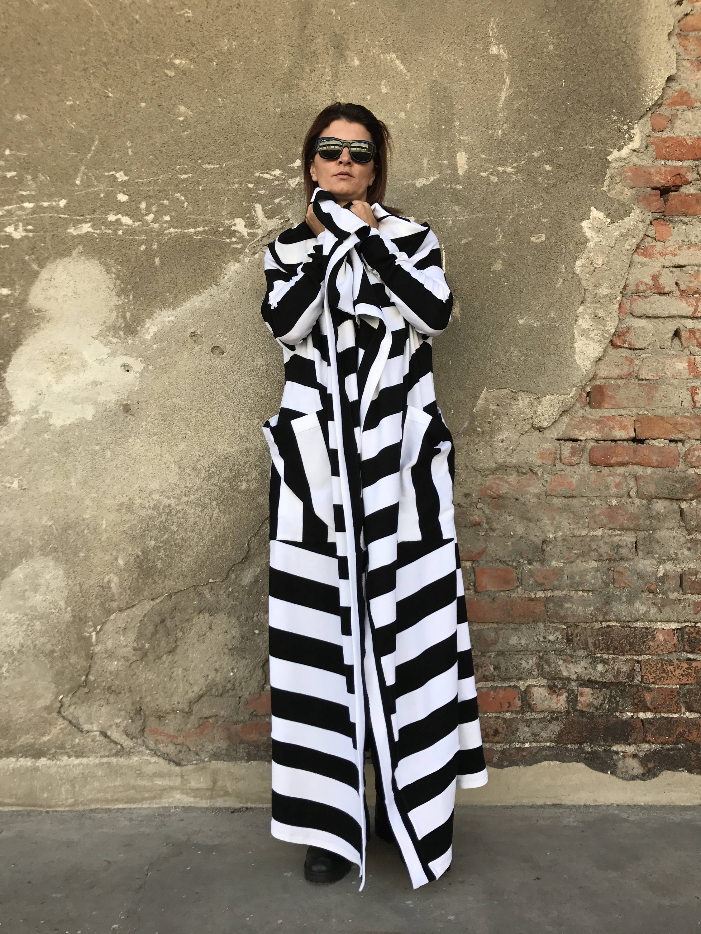 Plus Size Cardigan, Long Sweater Coat, Black and White Coat, Women Fall  Cardigan, Avant Garde Clothing, Women Maxi Cardigan, Women Cardigan 