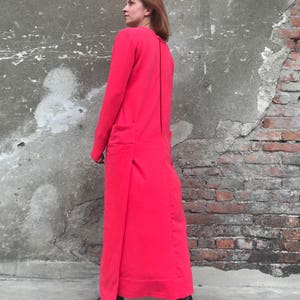 Red Maxi Dress, Red Dress, Abaya Dress, Loose Dress, Plus Size Kaftan, Maxi Dress, Futuristic Clothing, Minimalist Dress, Plus Size Kaftan image 5