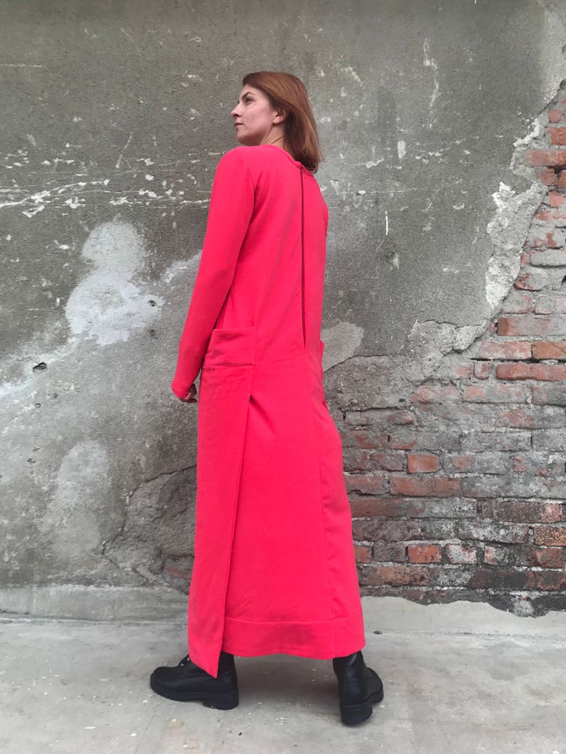 Red Maxi Dress, Red Dress, Abaya Dress, Loose Dress, Plus Size Kaftan, Maxi Dress, Futuristic Clothing, Minimalist Dress, Plus Size Kaftan image 5