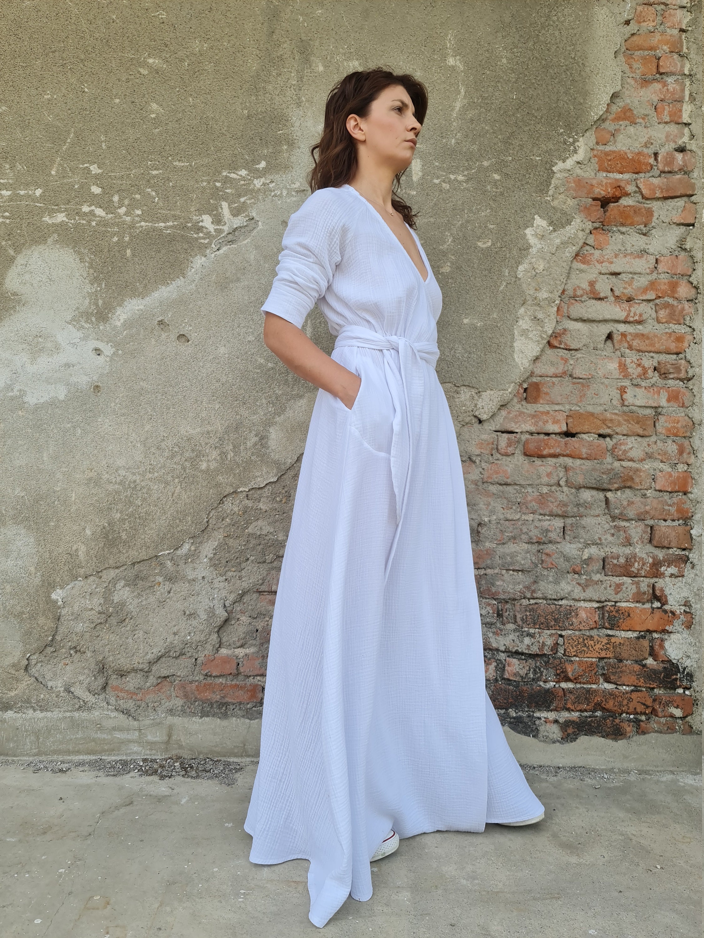 Wedding Dress Beach Wedding Dress Muslin Wedding Dress | Etsy