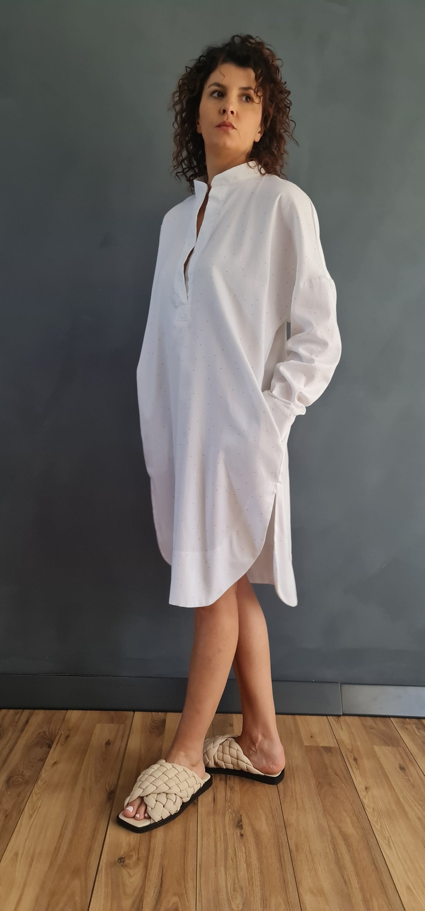 DEPT majotae tunic botanical dyeing 白 DEPT majotae tunic botanical dyeing 白