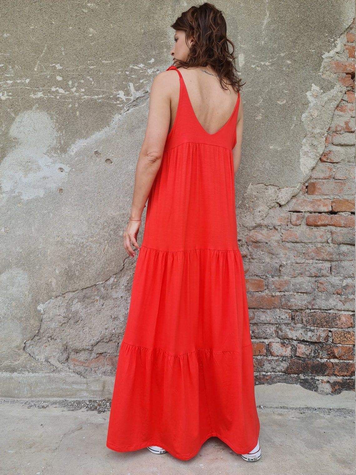 Orange Strings Dress Summer String Dress Long String Dress Etsy