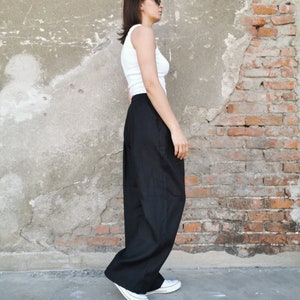 Wide Leg Pants, White Linen Pants, Summer Linen Pants, White Palazzo Pants, Palazzo Linen Pants, Wide Linen Pants, Wide Leg Linen Pants image 8