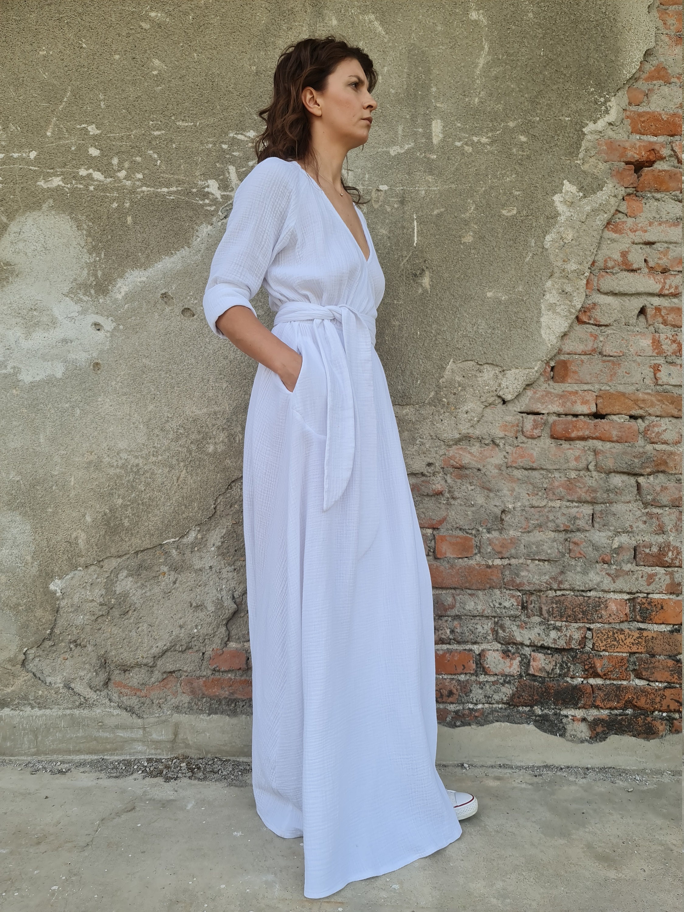 Wedding Dress Beach Wedding Dress Muslin Wedding Dress | Etsy