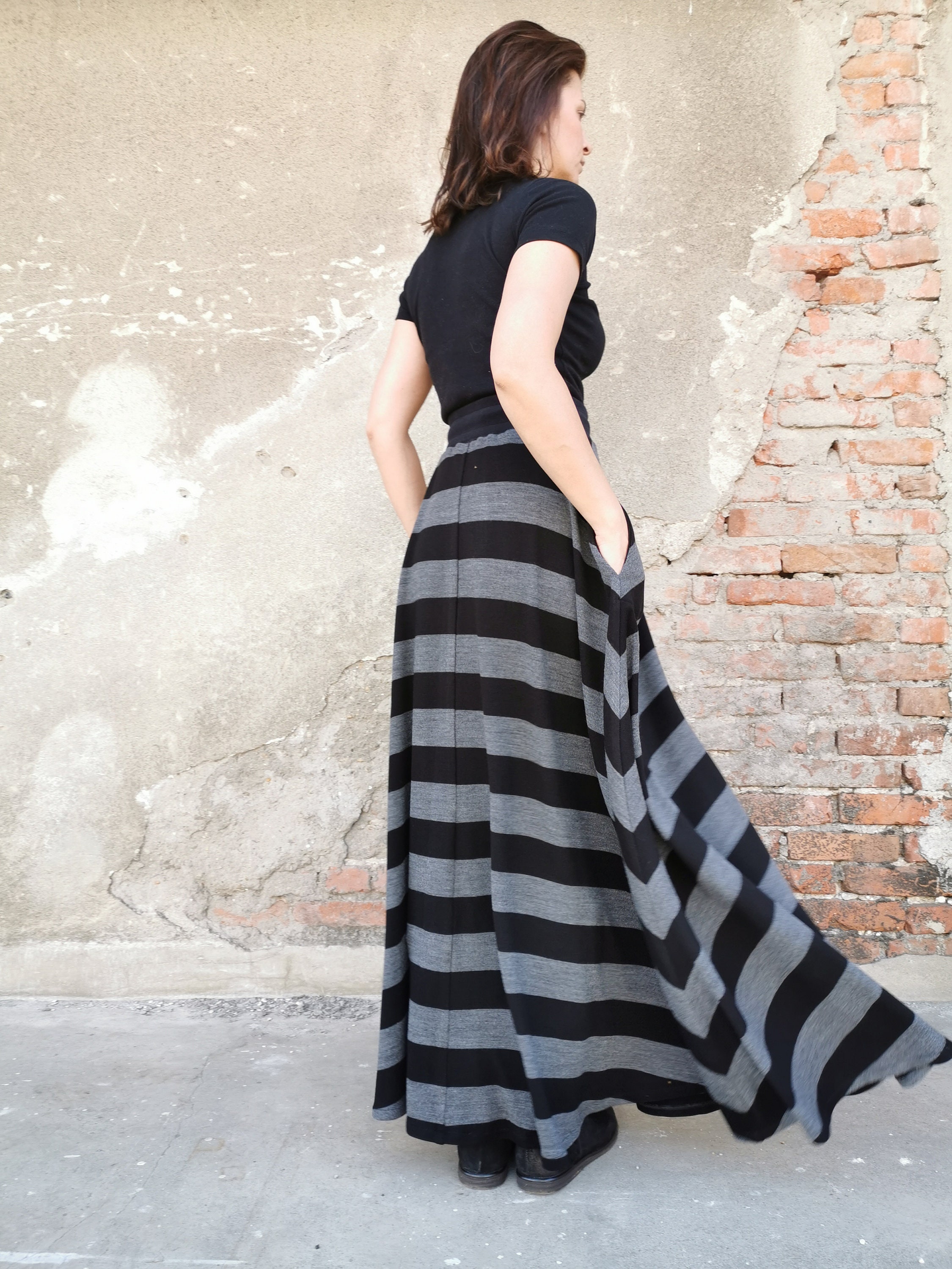 .at 高野洸 Stripe Jacquard Knit Long Skirt at 高野洸 Stripe Jacquard Knit Long Skirt