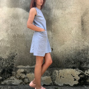 Tunic Dress, Short Dress, Minimalist Dress, Jersey Dress, Sleeveless Tunic, Gray Dress, Oversized Tunic Dress, Extravagant Tunic, Wide Top image 5