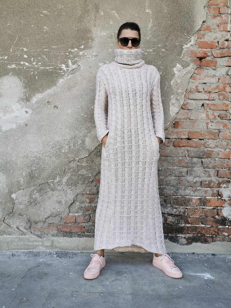 Cable Knit Maxi Dress Knit Maxi Dress Winter Maxi Dress Etsy UK