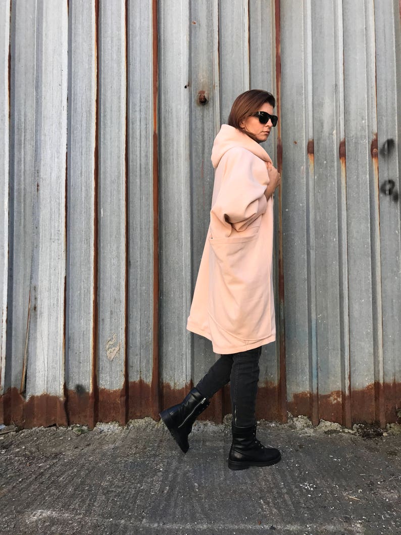 Winter Coat, Plus Size Coat, Pink Coat, Wool Coat, Loose Fit Coat, Avant Garde Clothing, Minimalist Fashion, Oversized Coat,Extravagant Coat image 3