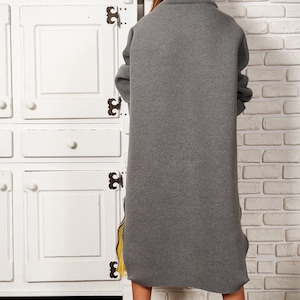 Turtleneck Sweater Tunic, Plus Size Clothing, Winter Dress, Casual Dress, Gray Tunic Sweatshirt, Boho Sweatshirt, Women Dress, Sweater Dress image 3