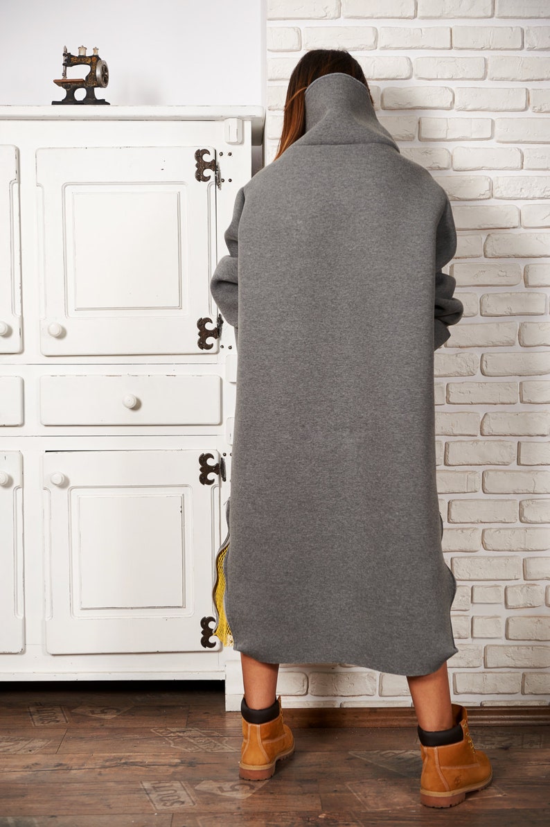 Turtleneck Sweater Tunic, Plus Size Clothing, Winter Dress, Casual Dress, Gray Tunic Sweatshirt, Boho Sweatshirt, Women Dress, Sweater Dress image 3