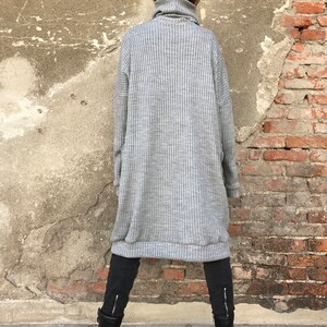 Loose Knit Sweater, Women Sweater Dress, Maxi Knit Sweater, Winter Knit Pullover, Casual Dress, Plus Size Dress, Gray Knit Sweater, Knit image 7