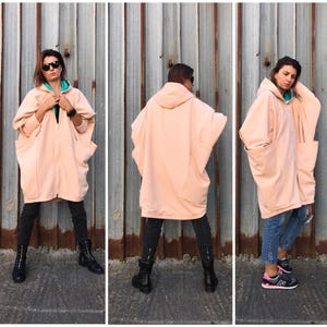 Winter Coat, Plus Size Coat, Pink Coat, Wool Coat, Loose Fit Coat, Avant Garde Clothing, Minimalist Fashion, Oversized Coat,Extravagant Coat image 8