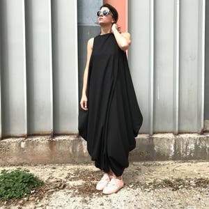 Black Linen Dress, Maxi Linen Dress, Tulip Linen Dress, Long Linen Dress, Long Black Dress, Women Black Dress, Casual Linen Dress, Linen image 2