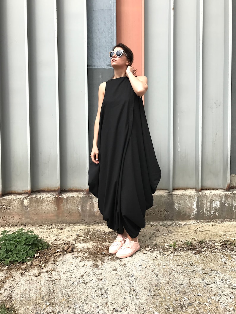 Black Linen Dress, Maxi Linen Dress, Tulip Linen Dress, Long Linen Dress, Long Black Dress, Women Black Dress, Casual Linen Dress, Linen image 2